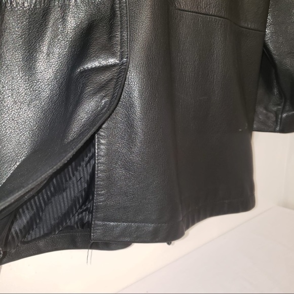 DANIER Black Leather Trench Long Soft Jacket Men's - Picture 13 of 13